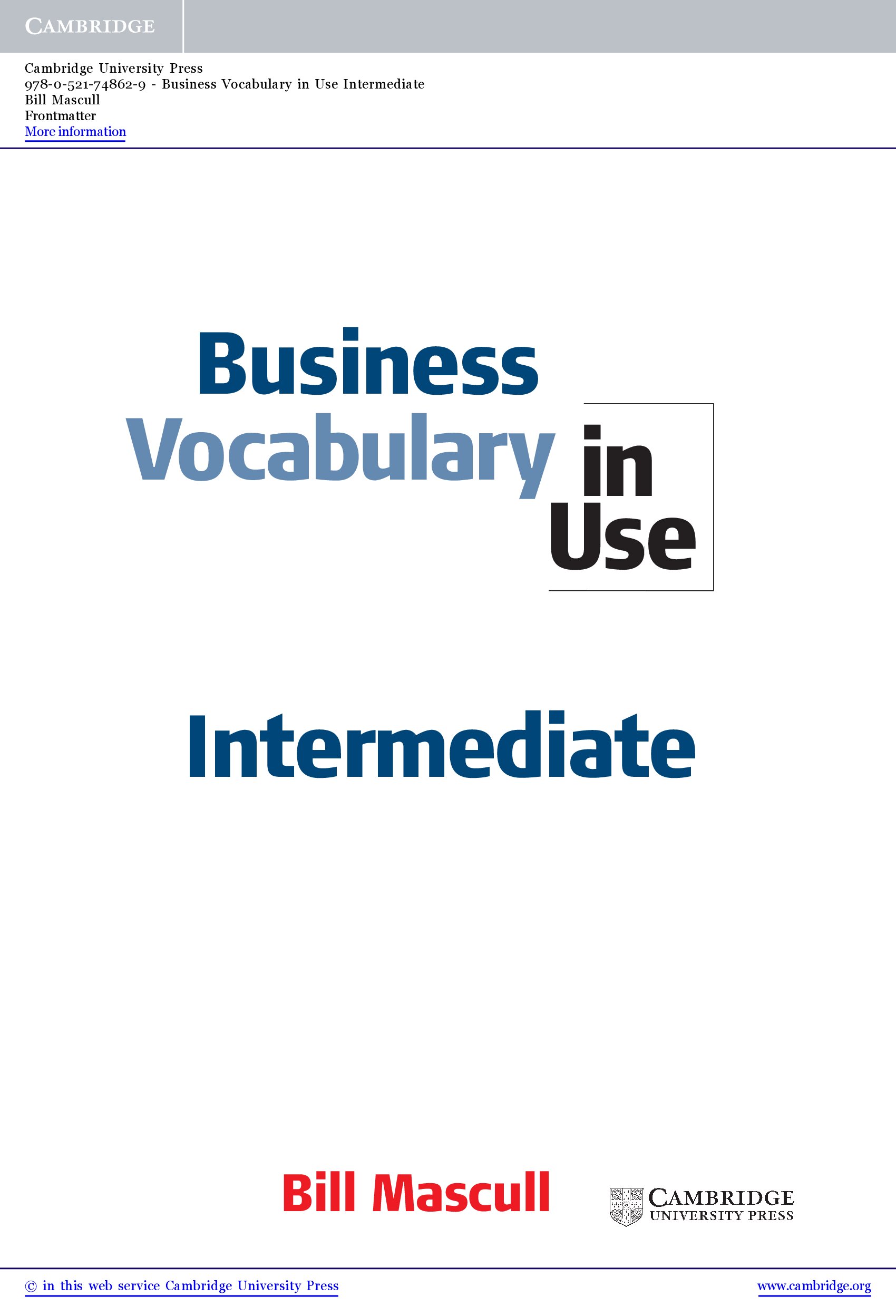 Business Vocabulary in use intermediate
